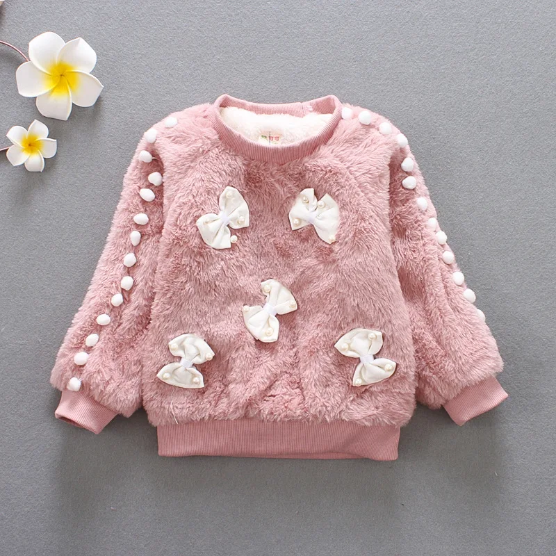 

BibiCola Sweaters Autumn Winter Cartoon Pullover Sweat Shirts Toddler Girls Warm Outerwear Kids Casual Warm Clothing