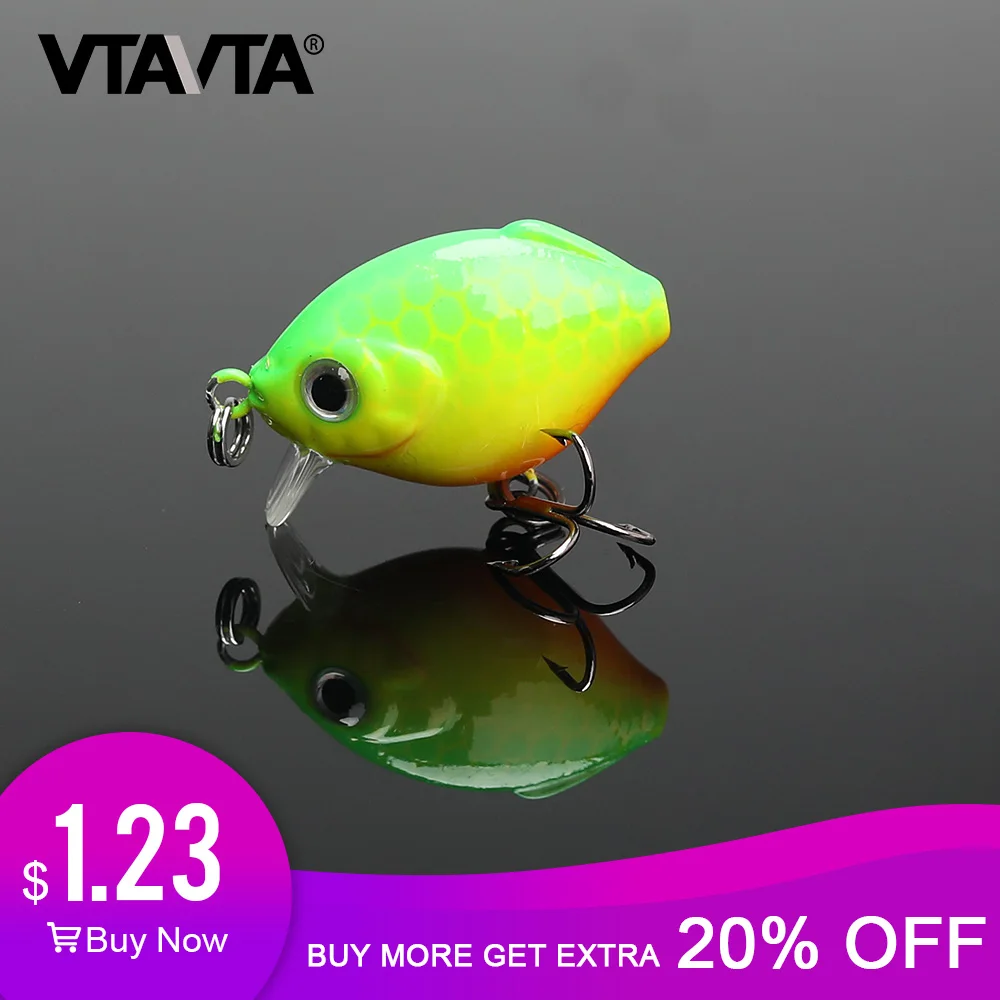 

VTAVTA 1pc Fishing Wobblers For Trolling Lure 2.4g Mini Crankbait Minnow Wobbler Fishing Lures Japan Artificial Hrad Bait Pike
