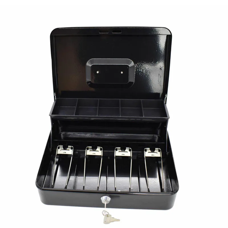 Портативный Сейф для ключей, коробка для хранения ювелирных изделий для денег, многоуровневый лоток для дома, школы, офиса, многоуровневый ящик для хранения, DHZ020 - Цвет: Safes Box Black
