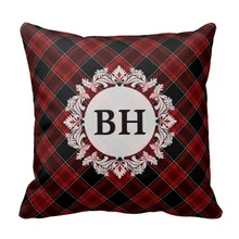 Pillows Cover Red Black And White font b Tartan b font Plaid Pattern Cushion Cover Size