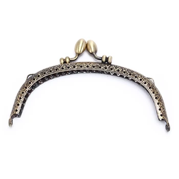 

2Styles DIY Purse Handbag Handle Coins Bags Clasp Lock Frame 12.5cm/8.5cm Purse Frame Metal Bronze