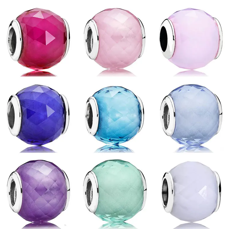 

Multicolor Ball Shape Geometric Facets Crystal Charms Fit Pandora Bracelet Bangle 925 Sterling Silver Bead Charm Diy Jewelry