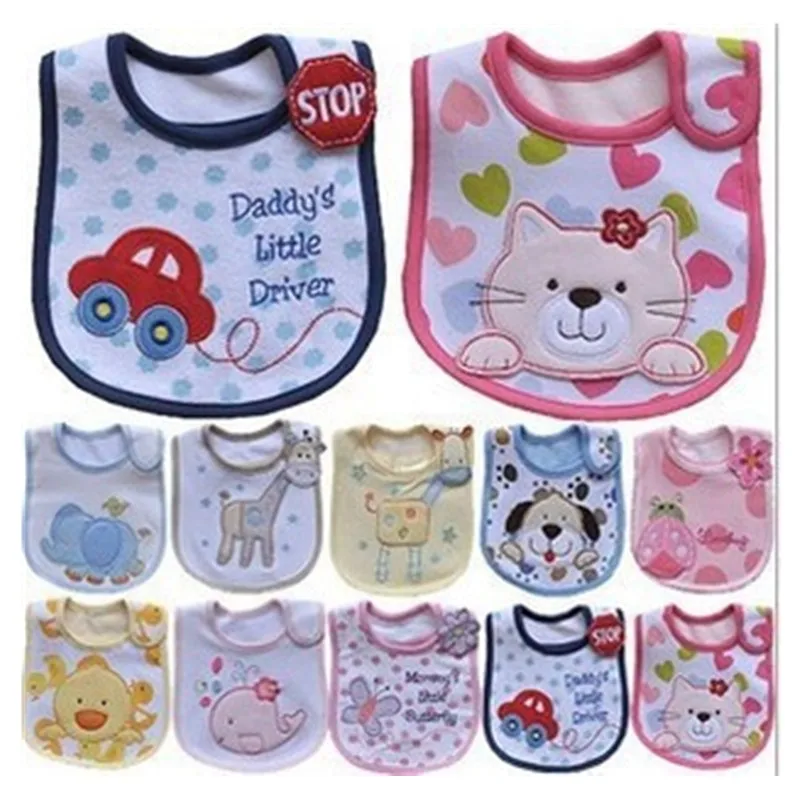 

5 pcs/lot Newborn Baby Bibs Waterproof Bib Bandana Baberos Bibs For Girls Boys Cotton Bib Infant Burp Feeding Clothing 0-3 Years