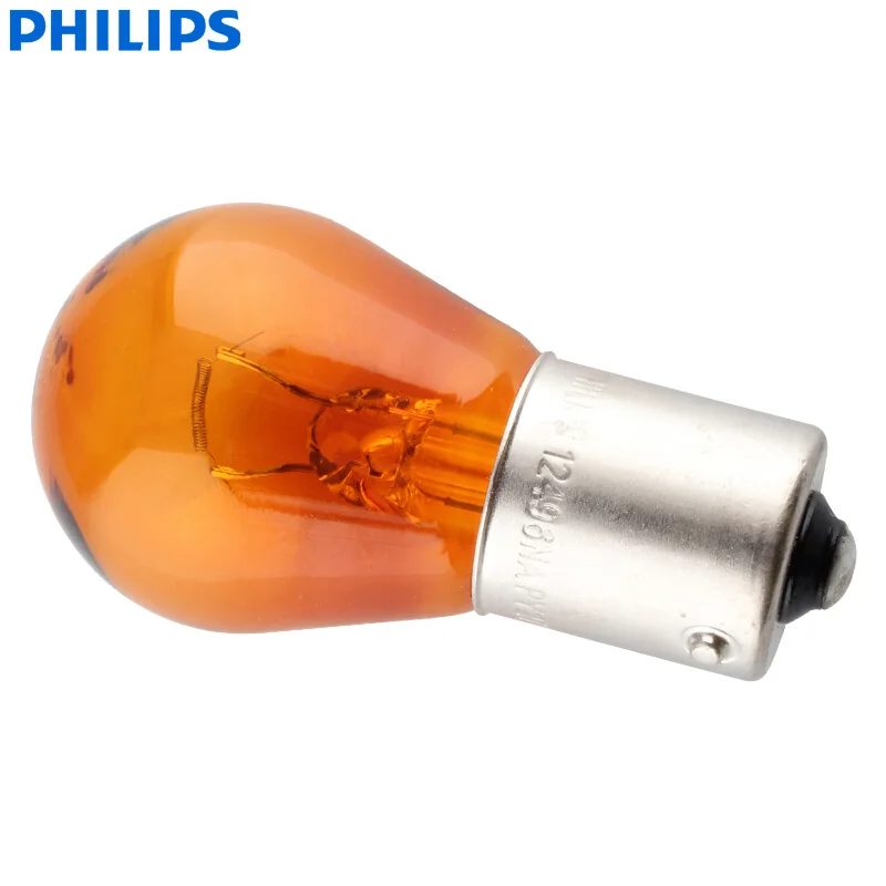 Philips Vision PY21W S25 BAU15s 12496CP янтарный цвет стандартные оригинальные фары указателя поворота парковочный свет Стоп свет 10 шт