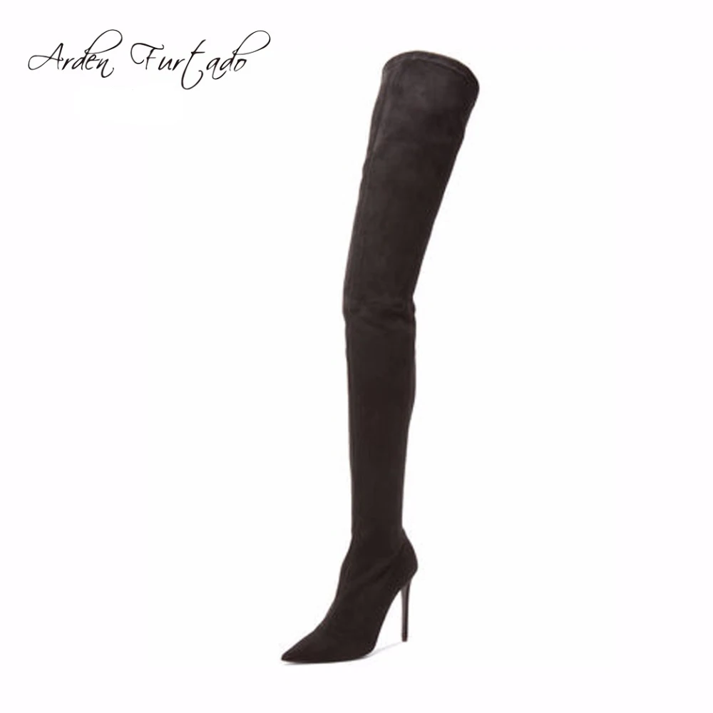 

Arden Furtado Women Shoes Sexy 2017 winter over the knee Boots Ladies Fashion High Heels Woman stretch boots thin heels Stiletto