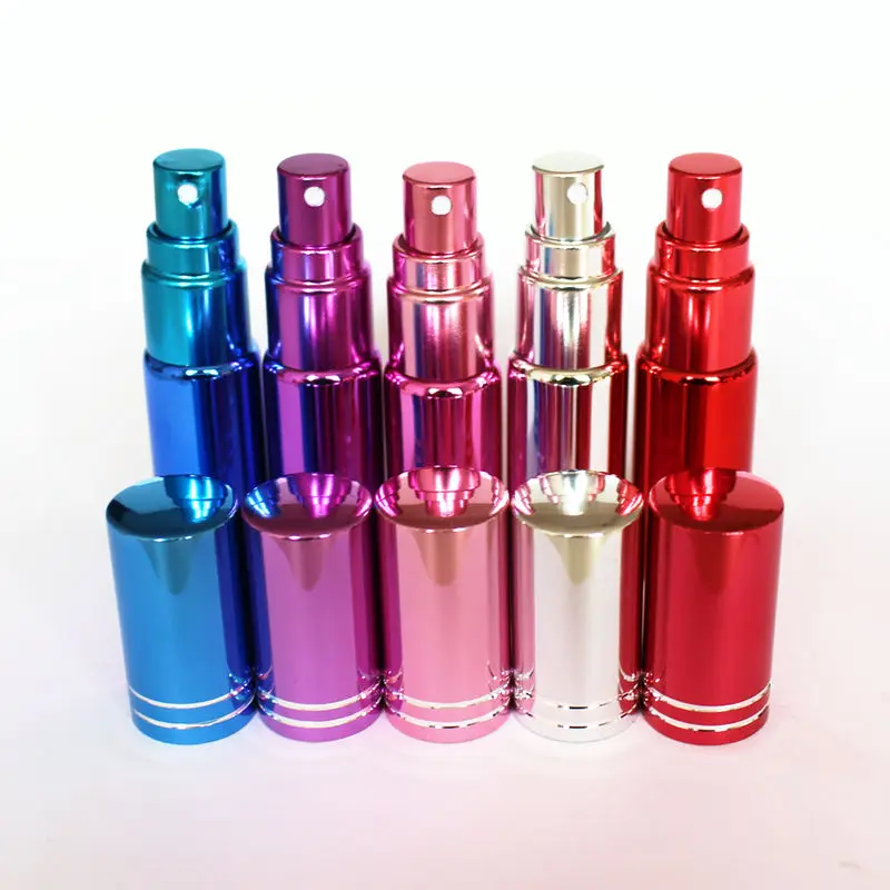 

5pcs/Pack 5ml Colorful Refillable Glass Spray Bottle Thin Glass Perfume Bottle Empty Sample Test Tube Glass Vials