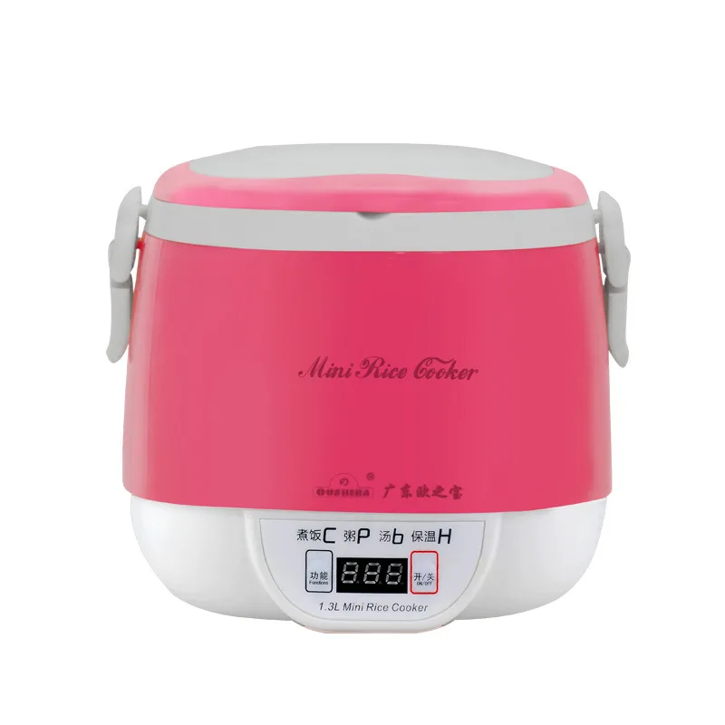 220V 3 Cups Mini Digital Rice Cooker Lunch Box Steamer Microwave