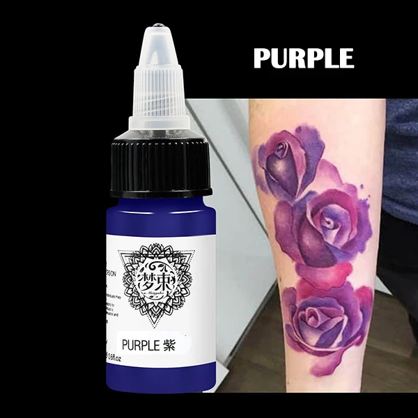Лучший 18 мл полу-пигмент для татуировок легко цветные чернила для перманентного макияжа QQ99 - Цвет: purple