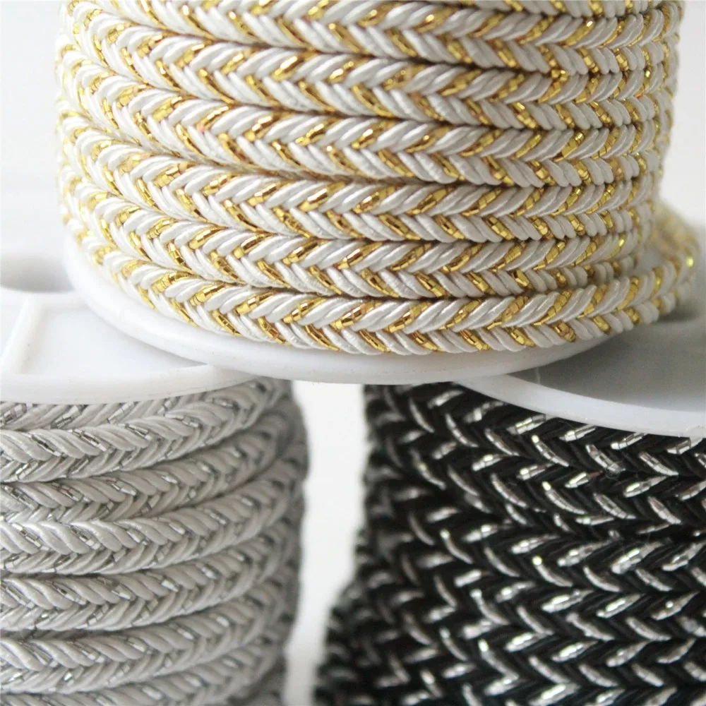 

1Roll Shimmer Woven Flat Cord, Braided Cord, 6mm Width, 2mm Thickness, 1Roll of 10 Yards Free Shipping c2