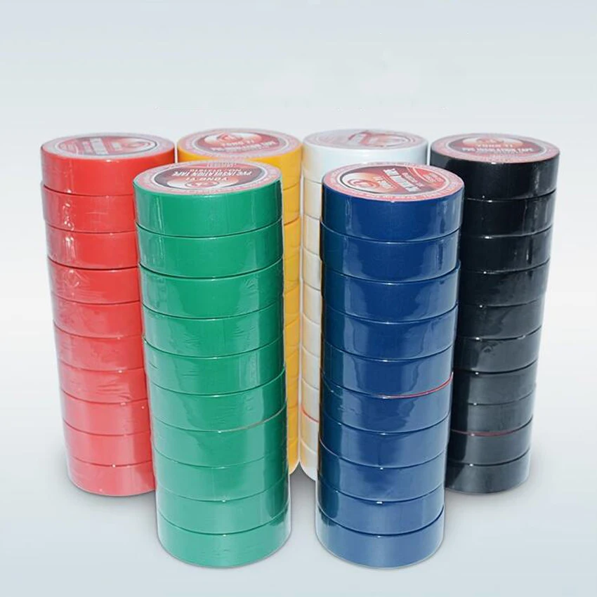 

1PC 6 colors 16mm*10y(9.2M) waterproof insulation electrical tape electrical flame retardant PVC tape for Repairing Bonding Tool