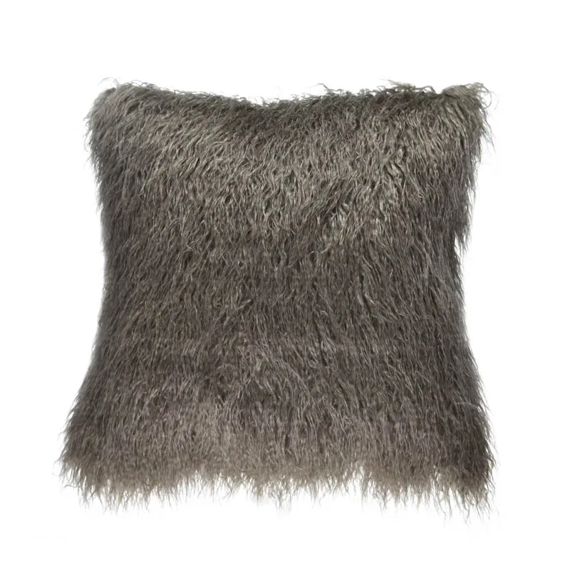Искусственный мех длинный плюшевый чехол для подушки диванная подушка для автомобиля украшение дома мягкая и удобная декоративная наволочка для длинных волос - Цвет: dark grey