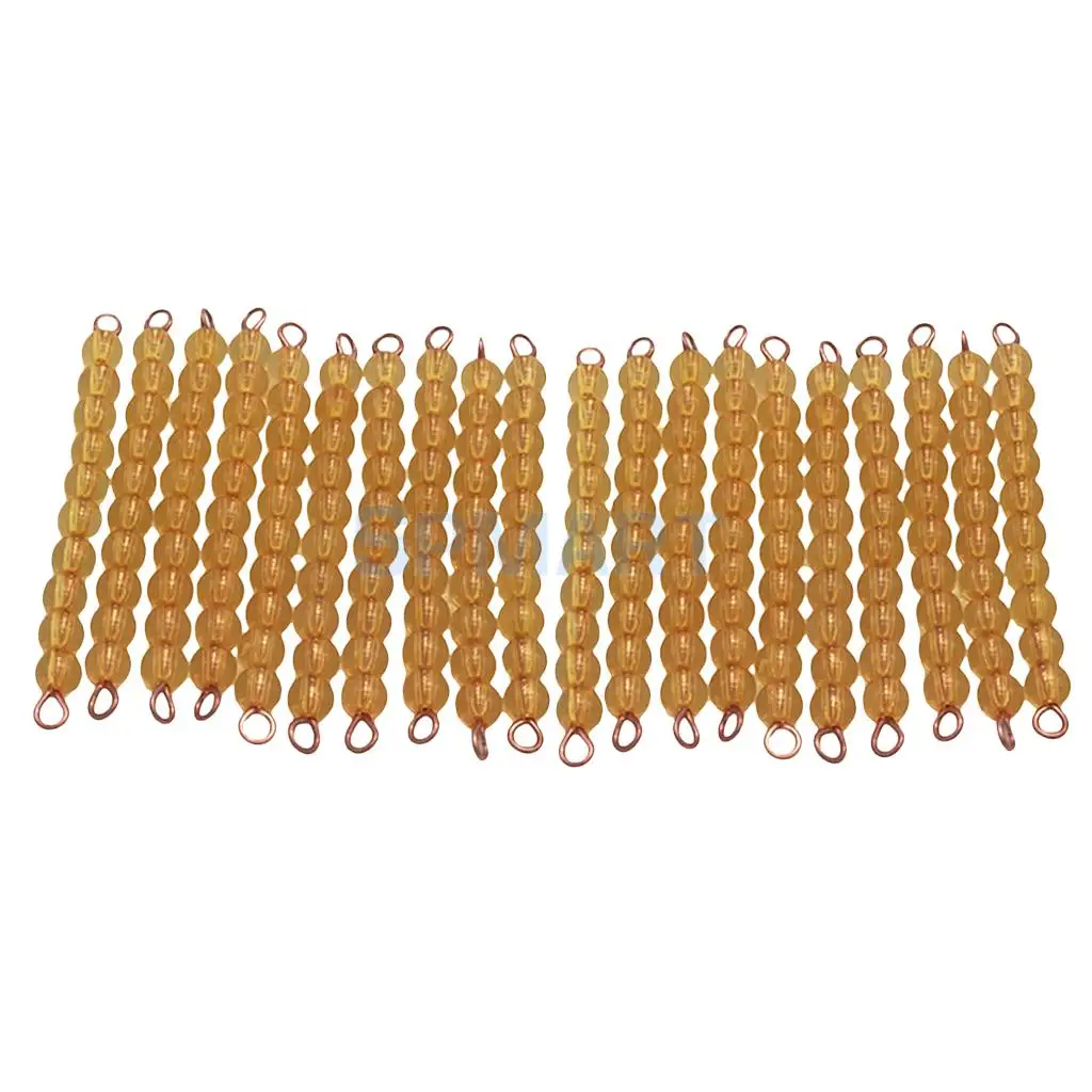 Montessori 20pcs of Ten Beads Bars Kids Decimal System Learning Maths Toy
