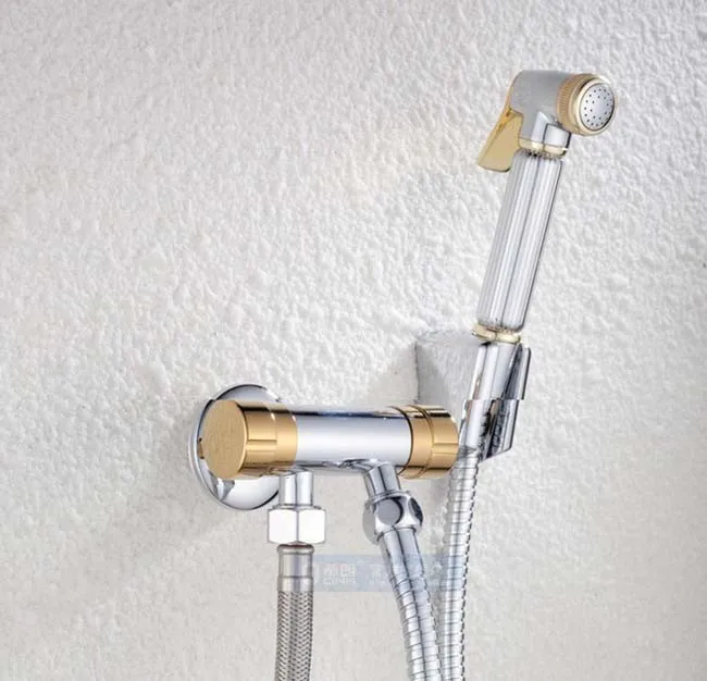 Chrome Brass Multi function Sprayer Gun Suit Bathroom Bidet Faucet Tap