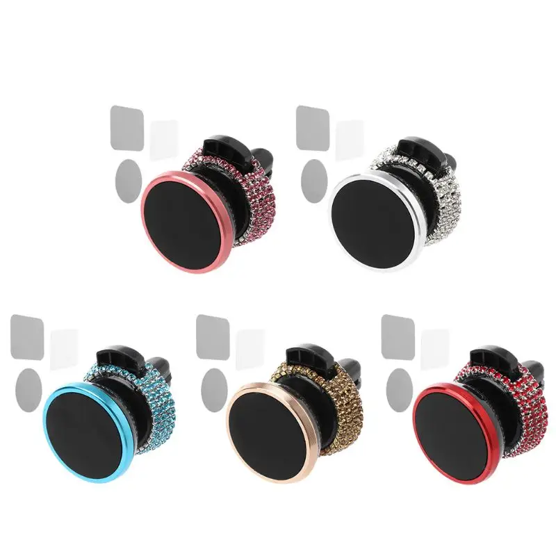 

Crystal Phone Holder Stand Magnetic 360 Degree Rotation Car Air Vent Mount for Apple iPhone Samsung Smartphone GPS