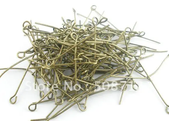 

Free sjipping!!!!!2000pcs/lot Bronze Color Eye Pins Findings 50x0.7mm