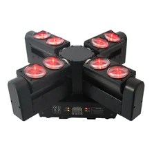 Свет этапа 8*10 Вт RGBW 4in1 Cree бесконечные Rotatin Паук свет DMX 18/31/47 каналы ЖК-дисплей Дисплей для дискотек света