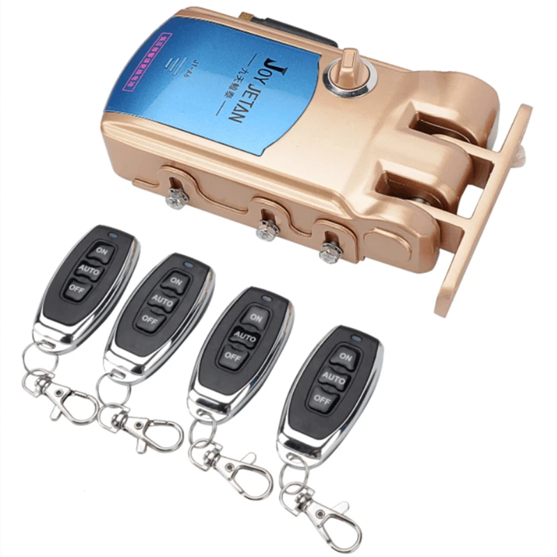 Security Remote Control Electronic Door Lock Set Smart Locks Intellisense Automatically Household Warded Lock with 4 Remotes Security Remote Control Electronic Door Lock Set Smart Locks Intellisense Automatically Household Warded Lock with 4 Remotes