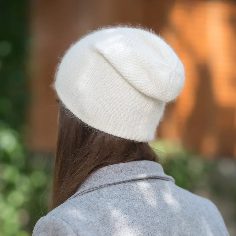 [Rancyword] высококачественные зимние шапки для женщин, кашемировые шапки бини, женская вязаная шерстяная шапка Skullies, шапка из ангоры с помпоном Gorros RC1226