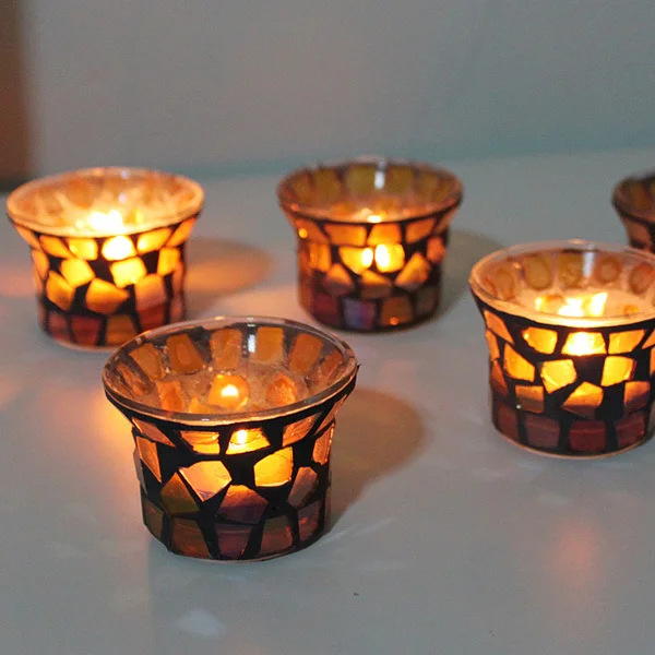 Online Buy Wholesale glass mosaic candle holder from China glass mosaic
