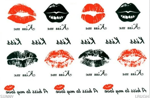 Amazon.com : 10 pcs English Field Temporary Tattoo Waterproof Men'S And  Women'S Lips Pattern Anti-Sweat Tattoo Stickers Lip Print Stickers : Beauty  & Personal Care