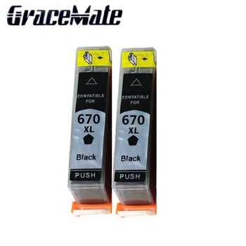 

2pcs black ink cartridge compatible FOR HP 670XL cartridge for deskjet 3525 4615 4625 5525 6525 printer