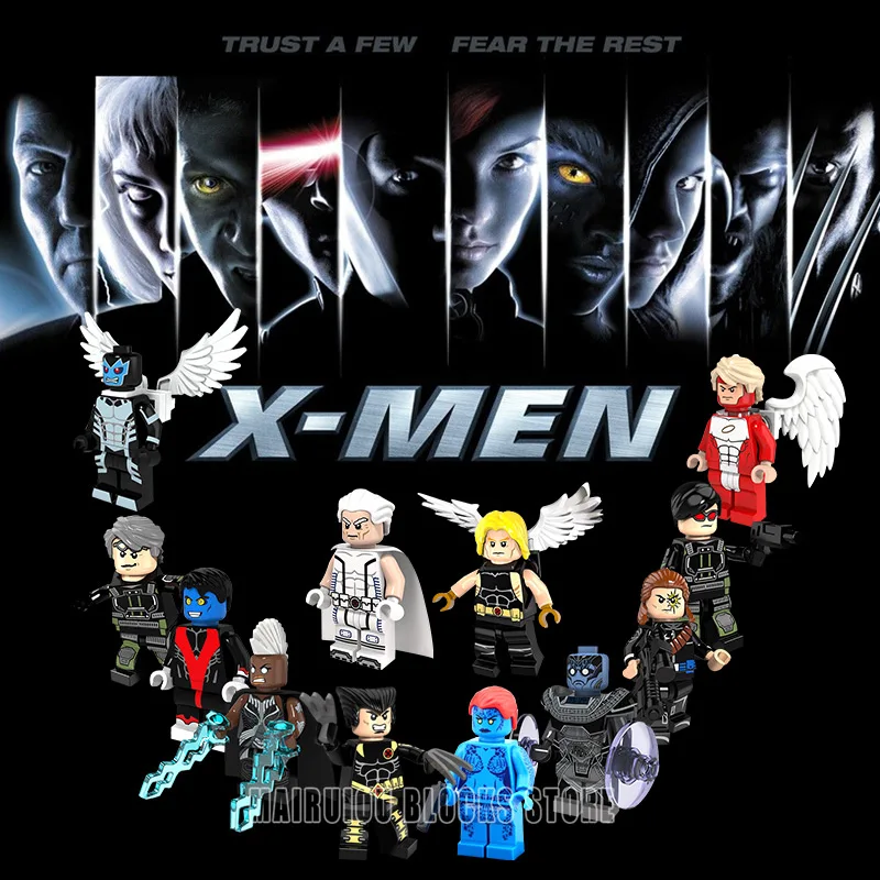 

Legoing X Men Figures Apocalypse Professor X Cyclops Wolverine Magneto Marvel Legoings Building Blocks Toys for Children Gifts