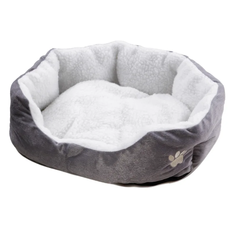 Милая мягкая плюшевая кровать для собак Kawaii Paw для маленьких собак, кровать для щенков, кошки, товары для животных, лежак для собаки котята, домашний коврик для домаших животных - Цвет: Grey