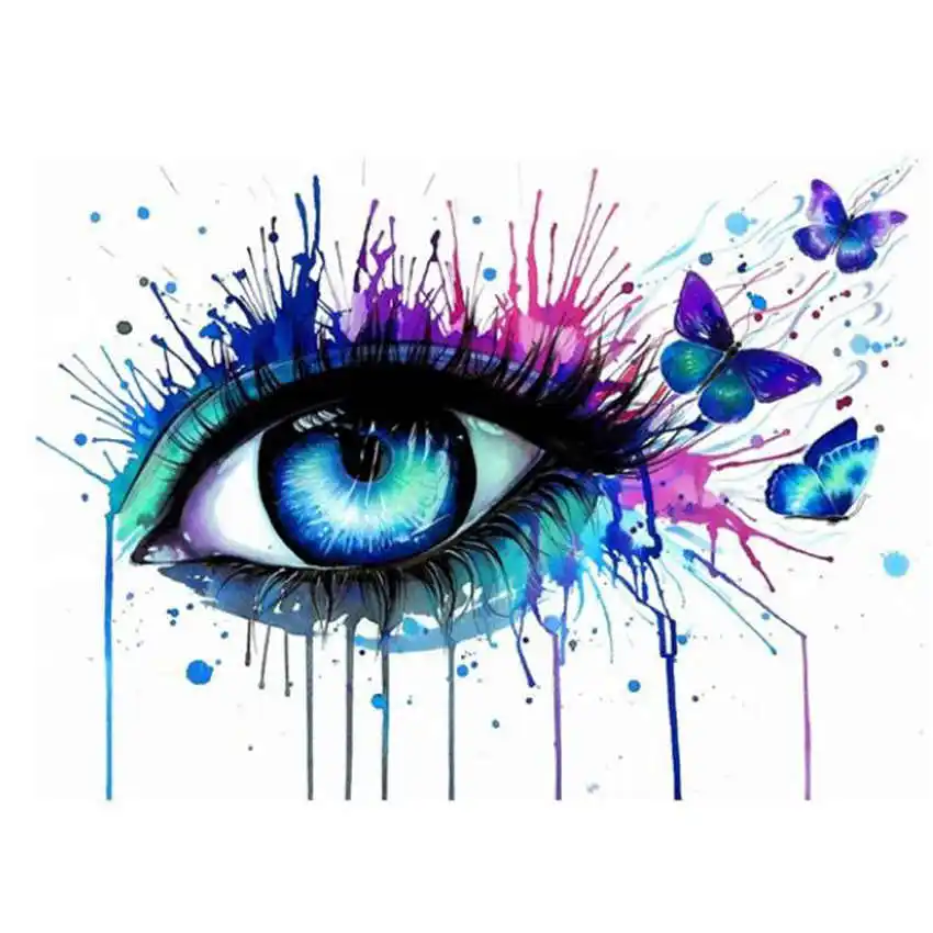 

Decorative Canvas Painting By Numbers Colorful Eye,Diy Oil Painting By Numbers Figure