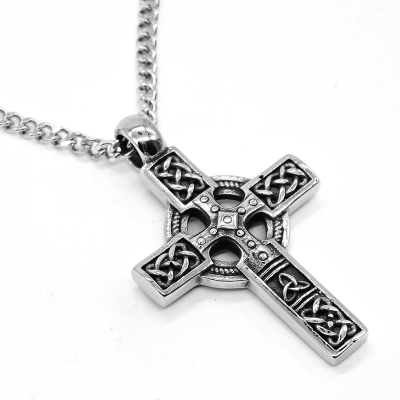 

AMUMIU Fashion Stainless Steel Pendant Christian Bible Prayer Cross Pendant Men Necklace Charming Gifts Jewelry HZP348