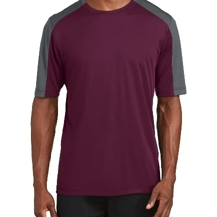 Sport-Tek ST354 PosiCharge Competitor Sleeve-Blocked Tee Maroon & Iron Grey - Extra Large (1)
