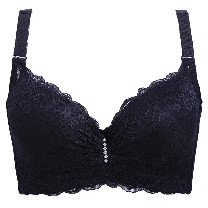 

Plus Size Ultra thin Lace Bralette For Woman Racerback Push Up Underwire Bra Cotton Brassiere big size C D E Cup Bra Underwear
