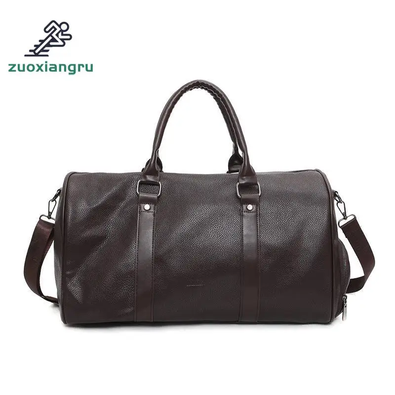 

Black Pu Leather Sports Gym Bag Big for Women Fitness Outdoor Men's Gymnastic Bags for Shoes Handbags Over the Shoulder