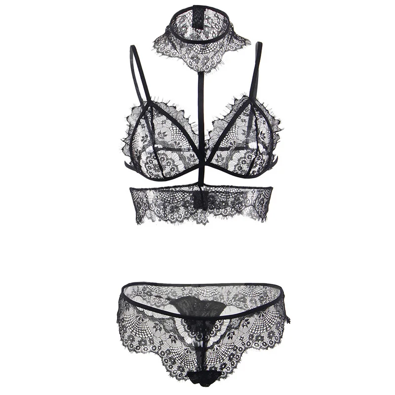 Hot Ladies Sexy Lingerie Set Lace See Through Underwear G String Sleepwear Women Bra Set Sexy