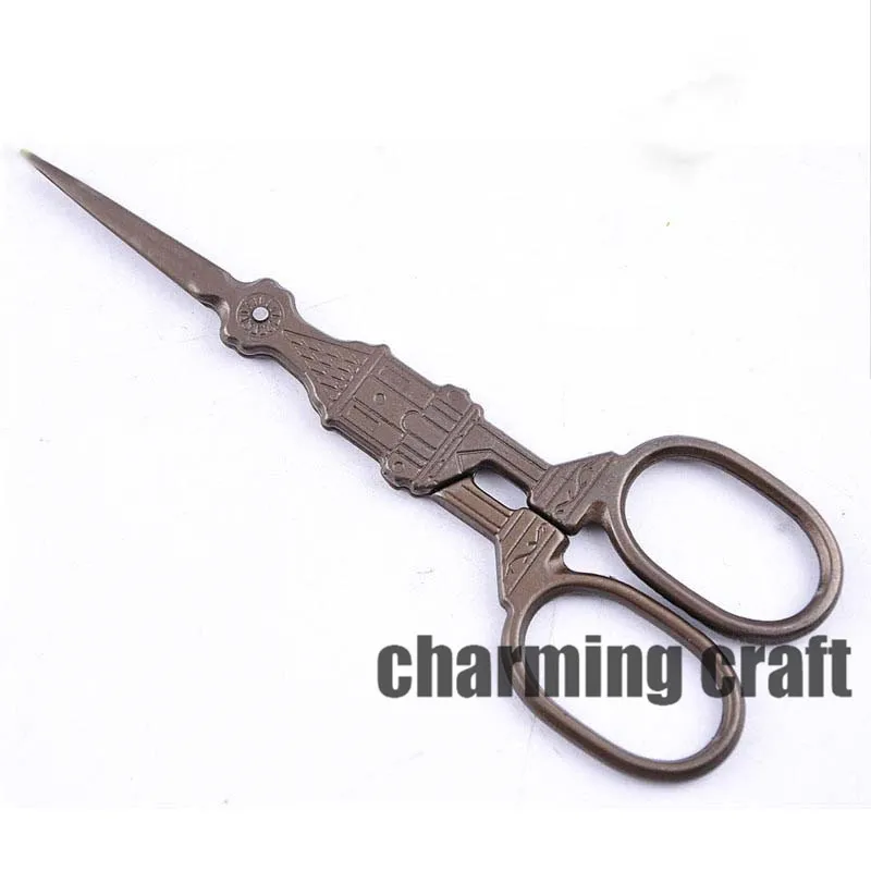 

Zakka Vintage Titanium Scissor Handmade Notre Dame de Paris pattern Stitch Scissors Handicrafts Household 1P 13.3cm CP0378