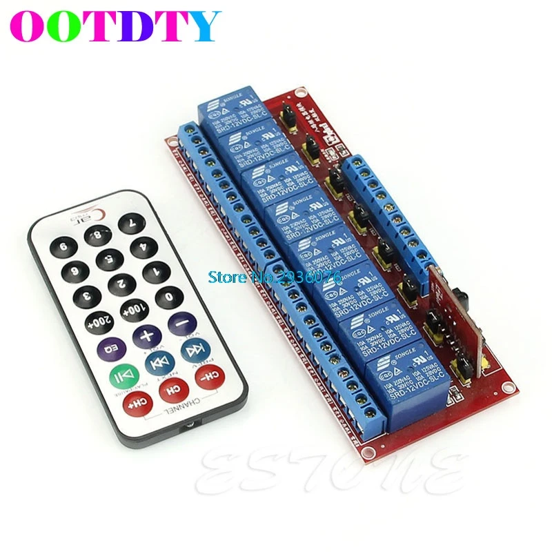 

12V Multi-function 8-Channel Relay Module Bidirectional Infrared Remote Control Drop Ship Support