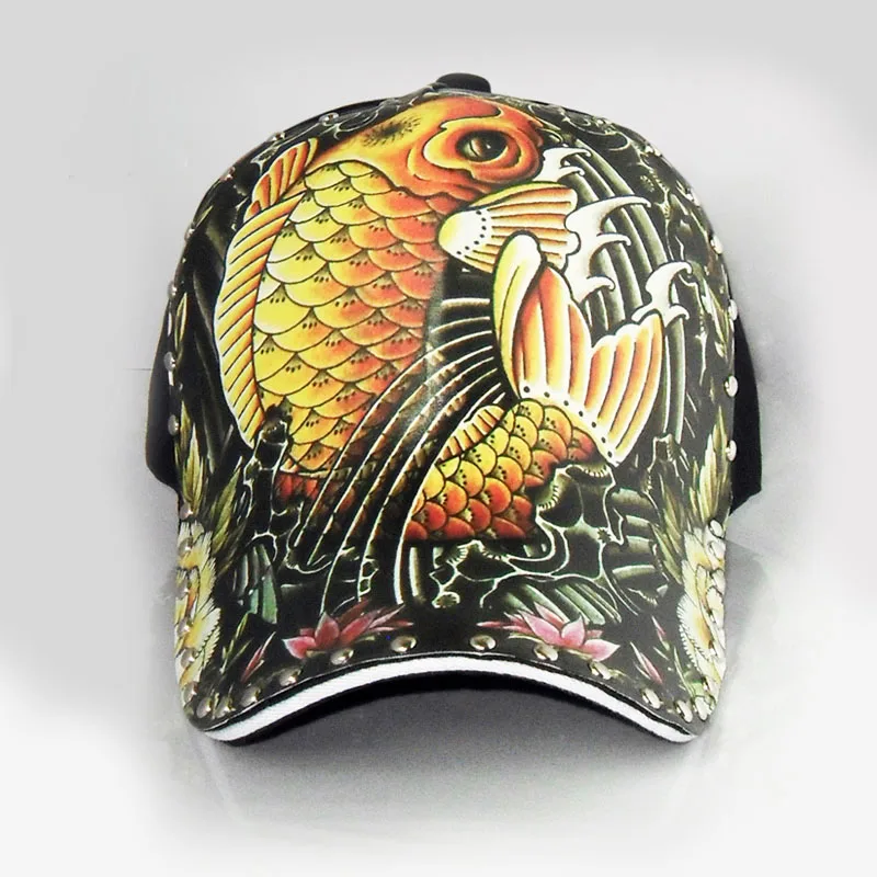 

Men Women Brand Hat High Quality Carp Fish Floral Luxury Hats Girl Boy Hip Hop Fashion Trend Baseball Cap Chic Stylish CapMZ113