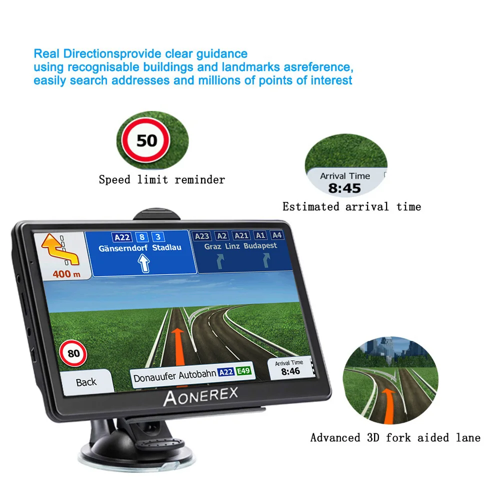 CarGPS навигатор автомобильные аксессуары 7 дюймовый емкостный ЖК экран Navitel FM