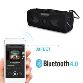 

2020 New Plastic+Silicone Outdoor Waterproof 1800mAh Bluetooth Speaker CSR-4.0 with NFC Function Emergency Charging Port