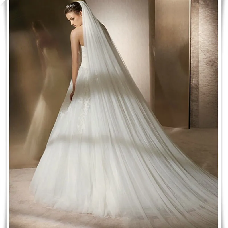 

Velo Novia Tulle Veil Bridal Veils Voile Mariage Court Mariage Wedding Veils With Crystal Voile De Mariee 0224B