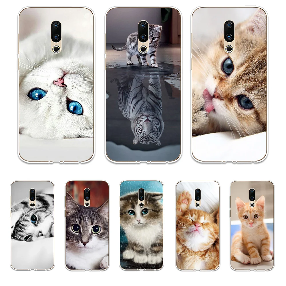 

Cute Pet Cat Silicone Phone Case Couqe Fundas For Meizu 15 16 Lite Plus 16X Note 8 Pro 6 7 X8 U10 U20 Shell Soft Cover Case