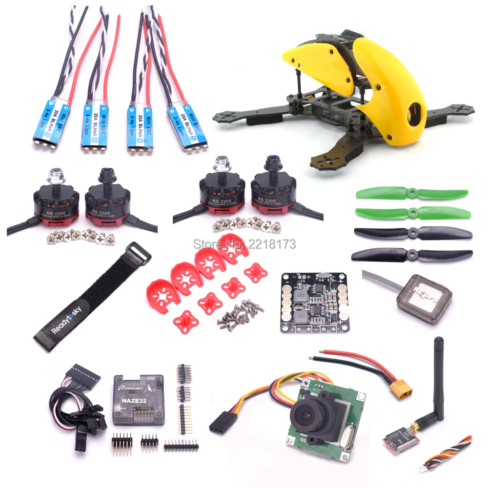 

Robocat 270 270mm Quadcopter Naze32 Rev6 6DOF / 10DOF / F3 Acro / Deluxe flight controller RS2205 2300kv motor 20A BLHeli-S ESC