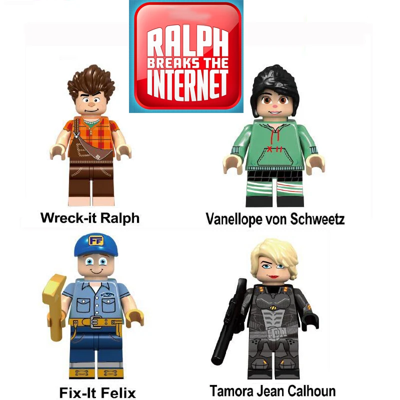 

For Ralph Breaks the Internet Figures Wreck-It Ralph Cartoon Movie Vanellope Von Schweetz Building Blocks Bricks Toys