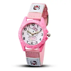 2018 Новые детские часы Детские часы Мода мультфильм рисунок «Hello Kitty» часы для девочек часы кожаный ремешок кварцевые наручные часы reloj