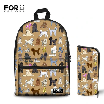 

FORUDESIGNS New 2019 Fashion Women Backpack Big for Teenage Girls Mochila Feminina Poodles Pattern Laptop Bagpacks Dropship