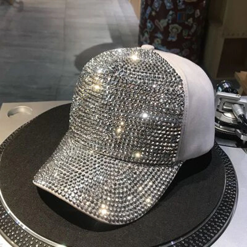 

New Arrival Fashion 2019 Women Casual Rhinestone Hats Female Baseball Cap Bling Diamond Hat With High Quality Hot Sale