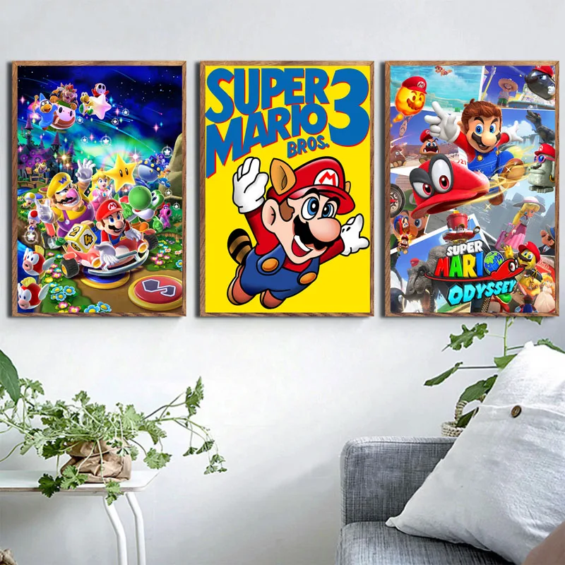 

P267 Super Mario Video Game Hot Art Painting Silk Canvas Poster Wall Home Decor