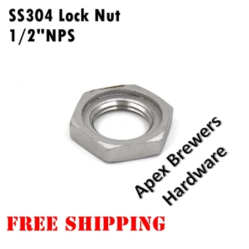 

1/2"NPS Lock Nut with Groove,Stainless Steel 304, Homebrew Hardware, Pump fitting, Free Shipping