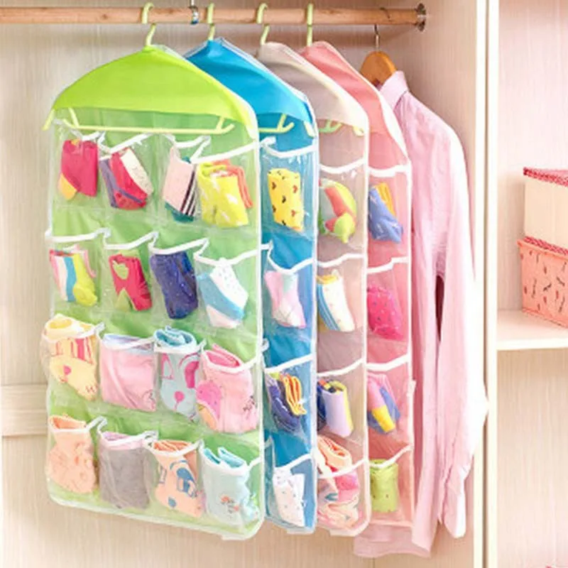 Transparent Polyester Cloth Fabric 16 Pocket 4 Layers Clear Over