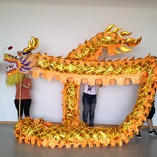 6 м длина для 4 взрослых позолоченный Китайский дракон танец Дракон Китайский народный фестиваль праздничный костюм