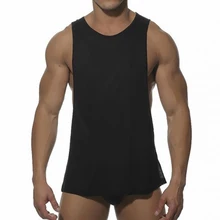 Мужской Одноцветный жилет, повседневный тренировочный жилет без рукавов с круглым воротником, мужской фитнес-топ для бега, майка, свободный спортивный жилет, одежда